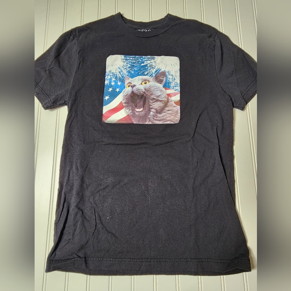4th of July cat shirt size s